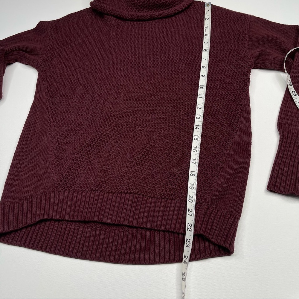 Athleta Sweater Turtleneck Breckenridge Maroon Chunky Knit Comfy Office Autumn - Picture 9 of 12